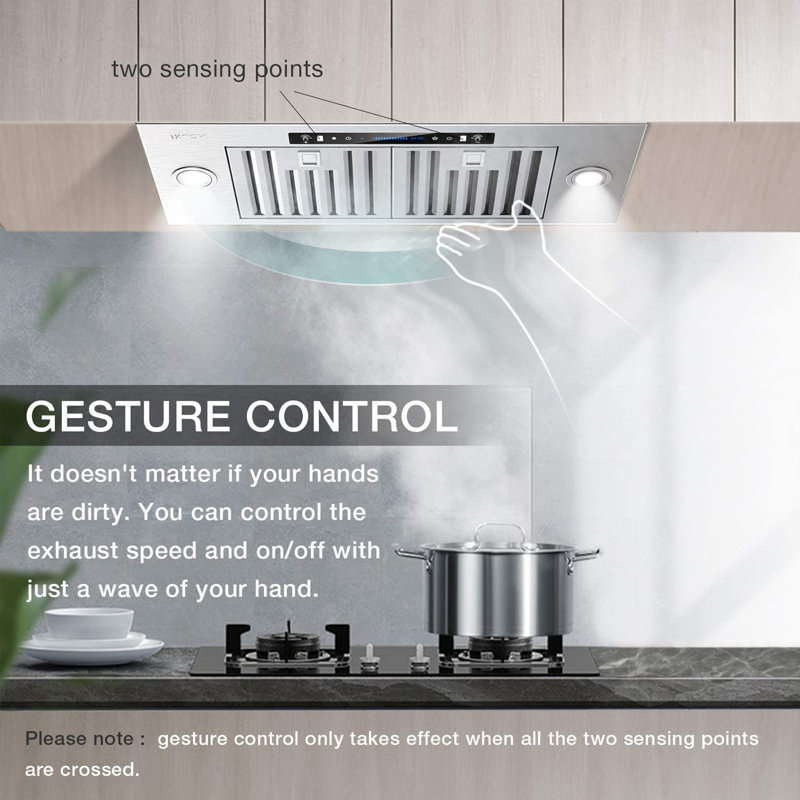 IKTCH 900 Cubic Feet Per Minute Ducted Insert Range Hood with Baffle